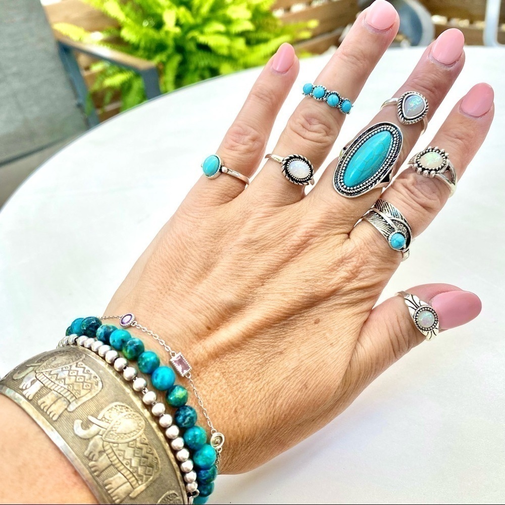 🌙Enchanting Sweet Boho ring set w Gypsy/prairie/country Vibe